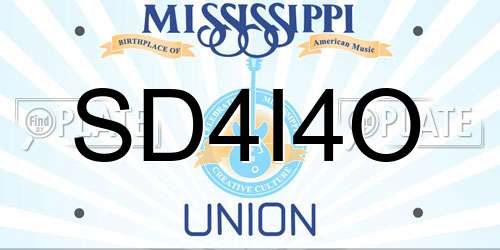 SD4I4O Mississippi License Plate
