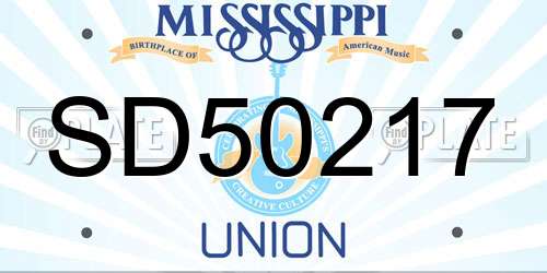 SD50217 Mississippi License Plate