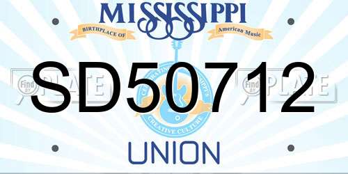 SD50712 Mississippi License Plate