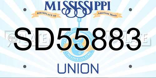 SD55883 Mississippi License Plate