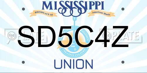 SD5C4Z Mississippi License Plate