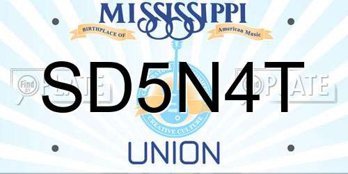 SD5N4T Mississippi License Plate