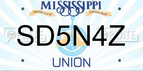 SD5N4Z Mississippi License Plate