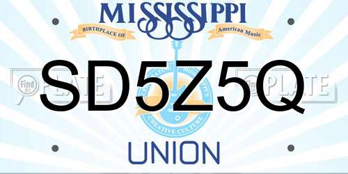 SD5Z5Q Mississippi License Plate
