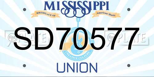 SD70577 Mississippi License Plate