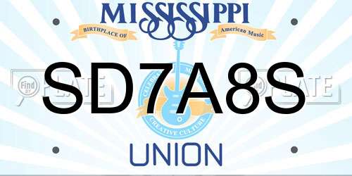 SD7A8S Mississippi License Plate