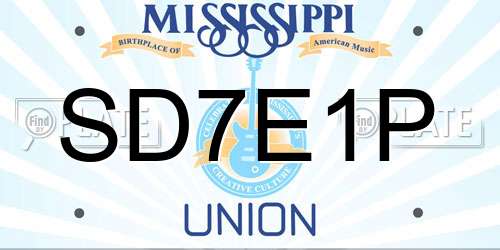 SD7E1P Mississippi License Plate
