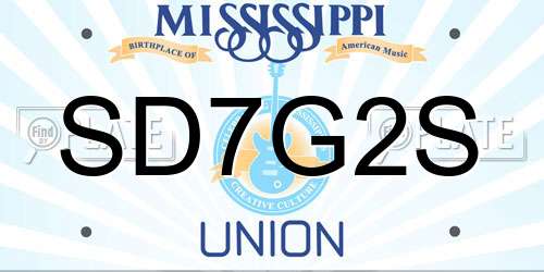 SD7G2S Mississippi License Plate