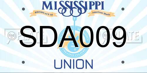 SDA009 Mississippi License Plate