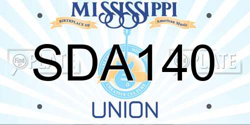 SDA140 Mississippi License Plate