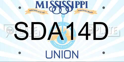 SDA14D Mississippi License Plate