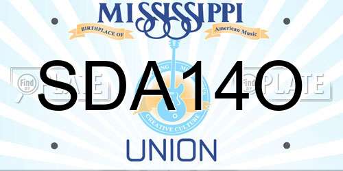 SDA14O Mississippi License Plate