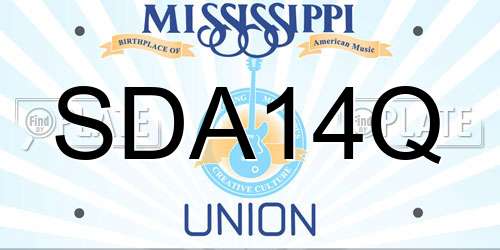 SDA14Q Mississippi License Plate