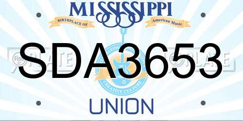SDA3653 Mississippi License Plate
