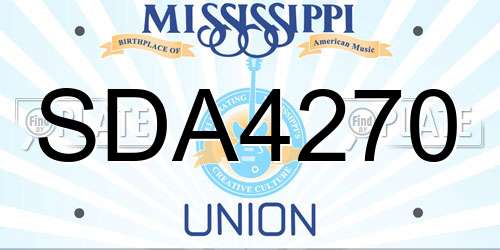SDA4270 Mississippi License Plate