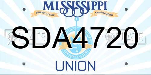 SDA4720 Mississippi License Plate