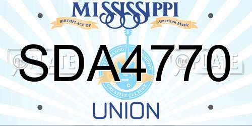 SDA4770 Mississippi License Plate