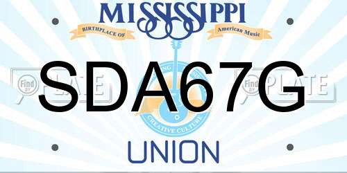 SDA67G Mississippi License Plate