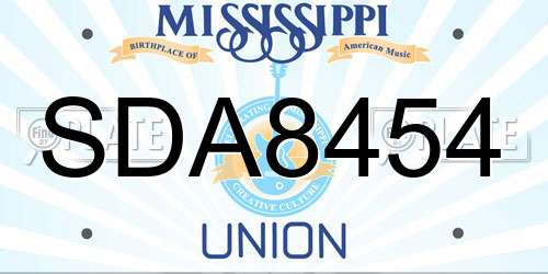 SDA8454 Mississippi License Plate