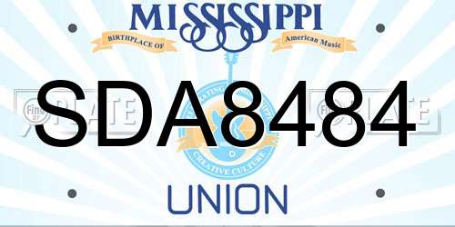 SDA8484 Mississippi License Plate
