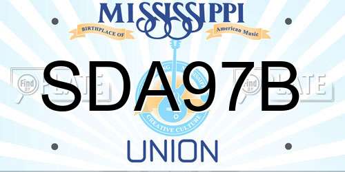 SDA97B Mississippi License Plate