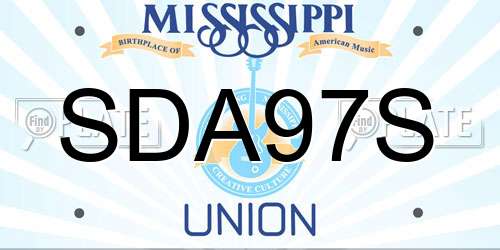 SDA97S Mississippi License Plate