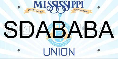 SDABABA Mississippi License Plate