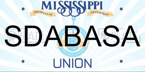 SDABASA Mississippi License Plate