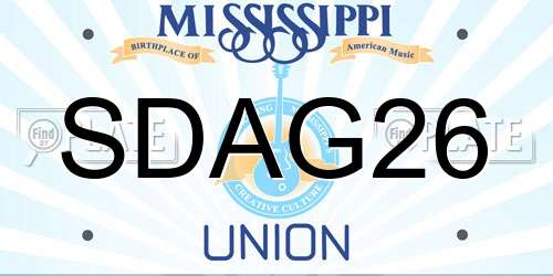 SDAG26 Mississippi License Plate