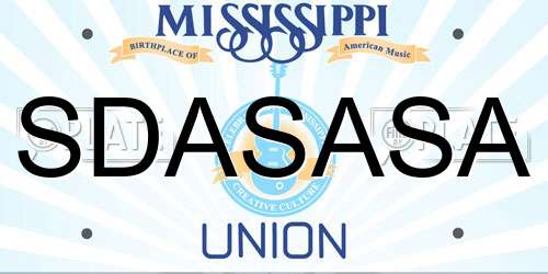 SDASASA Mississippi License Plate