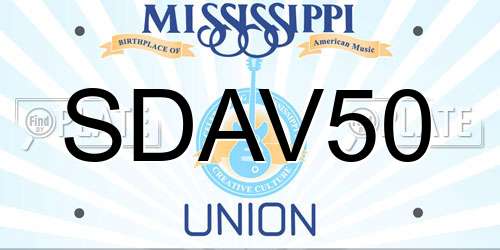 SDAV50 Mississippi License Plate