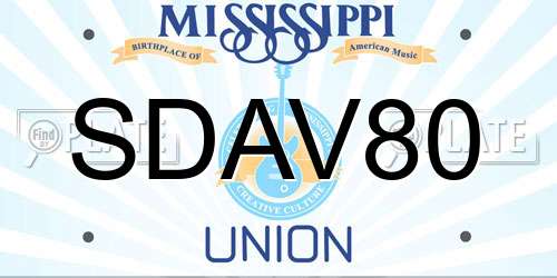 SDAV80 Mississippi License Plate