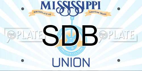 SDB Mississippi License Plate