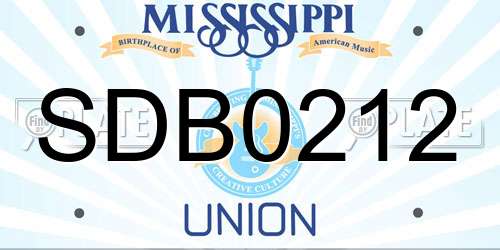 SDB0212 Mississippi License Plate