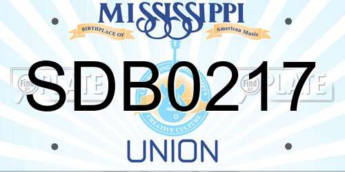 SDB0217 Mississippi License Plate