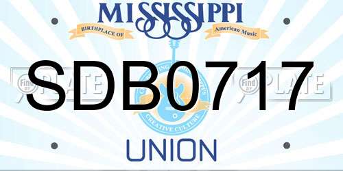 SDB0717 Mississippi License Plate