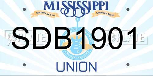SDB1901 Mississippi License Plate