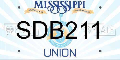 SDB211 Mississippi License Plate