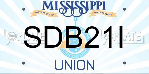 SDB21I Mississippi License Plate