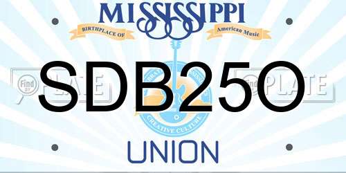 SDB25O Mississippi License Plate