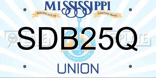 SDB25Q Mississippi License Plate
