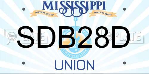 SDB28D Mississippi License Plate