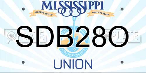 SDB28O Mississippi License Plate