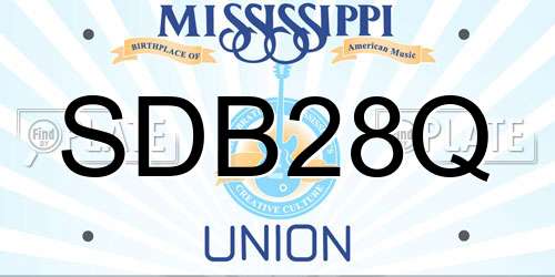 SDB28Q Mississippi License Plate
