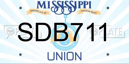 SDB711 Mississippi License Plate