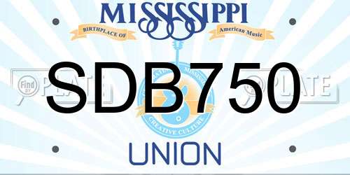 SDB750 Mississippi License Plate