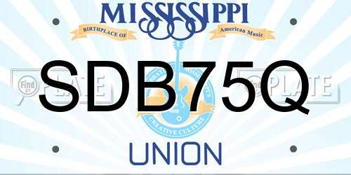 SDB75Q Mississippi License Plate