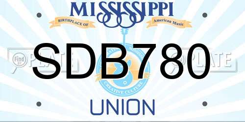 SDB780 Mississippi License Plate