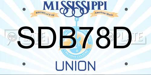 SDB78D Mississippi License Plate