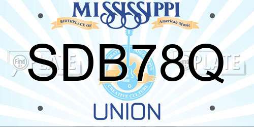 SDB78Q Mississippi License Plate